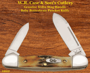 W.R. Case & Son's Cutlery CA5537 India Stag Baby Butterbean Knife