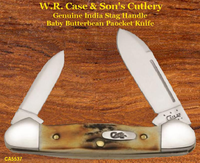 W.R. Case & Son's Cutlery CA5537 India Stag Baby Butterbean Knife