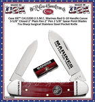 W.R. Case & Sons Cutlery CA13200 Case XX� USMC Marines Red G-10 Handle Canoe Stainless Pocket Knife 