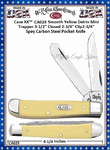 W.R. Case & Sons Cutlery CA029 Case XX� Smooth Yellow Delrin Handle Mini Trapper 3-1/2" Closed 2-3/4" Clip 2-3/4" Spey Blade Carbon Steel Pocket Knife 