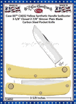 W.R. Case & Sons Cutlery CA032 Case XX� Yellow Synthetic Handle Sodbuster 3/5/8" Closed 2-7/8" Skinner Blade Carbon Steel Pocket Knife