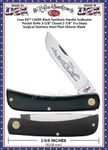 W.R. Case & Sons Cutlery CA095 Case XX Sodbuster Jr Pocket Knife 3-5/8" Closed, 2-7/8" Skinner Etched Stainless Steel Plain Blade Jet-Black Synthetic Handle