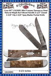 W.R. Case & Sons Cutlery CA15091 Case XX� Mini Trapper Damascus Steel Natural Maple Burl Wood Handle 3-1/2" Closed 2-3/4" Clip 2-3/4" Spey Blades Pocket Knife 