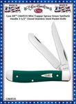 W.R. Case & Son's Cutlery CA64531 Case XX Mini Trapper Spruce Green Synthetic Handle 4-1/8" Closed Stainless Steel Blade Pocket Knife