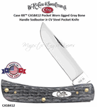 W.R. Case & Son's Cutlery CA58412 Case XX� Pocket Worn Crandall Jigged Gray Bone Handle Sodbuster Jr CV Steel Pocket Knife