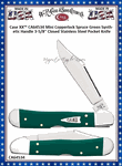 W.R. Case & Son's Cutlery CA64534 Case XX� Mini Copperlock Spruce Green Synthetic Handle 3-5/8" Closed Stainless Steel Blade Pocket Knife