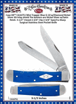 W.R. Case & Sons Cutlery CA16751 Case XX� Mini Trapper Blue G-10 w/Diamond Nickel Silver XX Inlay shield The bolsters are Nickel Silver w/Satin finish. 3-1/2" Closed 2-3/4" Clip 2-3/4" SpeyTru-Sharp Surgical Stainless Steel Pocket Knife