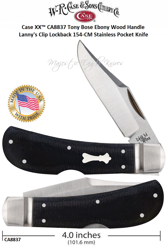 W.R. Case & Son's Cutlery CA8837 Case XX™ Tony Bose Ebony Wood Handle