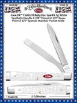 W.R. Case & Sons Cutlery CA60178 Case XX� Baby Doc SparXX Jig White Synthetic Handle 2-7/8" Closed 2-1/4" Spear Point 2-1/4" Spatula Stainless Pocket Knife