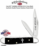 W.R. Case & Son's Cutlery CA60866 Case XX� Jeremiah 29:11 Cross Black Synthetic Handle Peanut Stainless Pocket Knife    