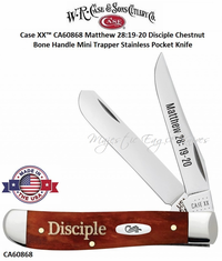 W.R. Case & Son's Cutlery CA60868 Case XX� Proverbs 3:5 Trust Natural Bone Handle Peanut Stainless Pocket Knife     