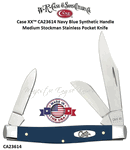 W.R. Case & Sons Cutlery CA23614 Case XX� Navy Blue Synthetic Handle Medium Stockman Stainless Pocket Knife