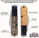 W.R. Case & Sons Cutlery CA53160 Case XX� Barlow XR Crossroads Woodgrain Richlite S35VN Steel Pocket Knife