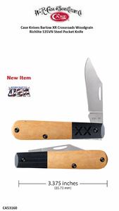W.R. Case & Sons Cutlery CA53160 Case XX� Barlow XR Crossroads Woodgrain Richlite S35VN Steel Pocket Knife