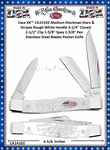 W.R. Case & Sons Cutlery CA14102 Case XX� Medium Stockman Stars & Stripes Rough White Handle 3-1/4" Closed 2-1/2" Clip 1-5/8" Spey 1-5/8" Pen Stainless Steel Blades Pocket Knife