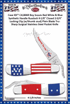 W.R. Case & Sons Cutlery CA18069 Case XX� Boy Scouts Red White & Blue Synthetic Handle Russlock 4-1/8" Closed 2-3/4" Locking Clip (w/thumb stud) Plain Blade Tru-Sharp Surgical Stainless Steel Pocket Knife