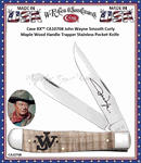 W.R. Case & Son's Cutlery CA10708 Casexx John Wayne Curly Maple Wood Handled Large Trapper Pocket Knife