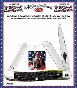 W.R. Case & Sons Cutlery CA10713 CaseXX John Wayne Olive Green Handle Stockman Stainless Steel Pocket Knife