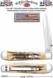 W.R. Case & Son's Cutlery CA65315 CaseXX Assisted Opening 6.5 Bone Stag Handle TrapperLock Folding Pocket Knife