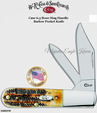 W.R. Case & Son's Cutlery CA65316 CaseXX 6.5 Bone Stag Handle Barlow Folding Pocket Knife W.R. Case & Son's Cutlery CA65316 CaseXX 6.5 Bone Stag Handle Barlow Folding Pocket Knife