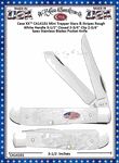 W.R. Case & Sons Cutlery CA14101 Case XX� Mini Trapper Stars & Stripes Rough White Handle 3-1/2" Closed 2-3/4" Clip 2-3/4" Spey Stainless Blades Pocket Knife