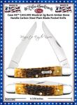 W.R. Case & Sons Cutlery CA51395 Case XX Muskrat Jig Burnt Amber Bone Handle Carbon Steel Pocket Knife