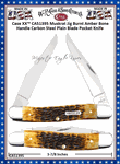 W.R. Case & Sons Cutlery CA51395 Case XX� Muskrat Jig Burnt Amber Bone Handle Carbon Steel Pocket Knife