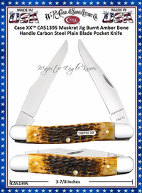 W.R. Case & Sons Cutlery CA51395 Case XX™ Muskrat Jig Burnt Amber Bone Handle Carbon Steel Pocket Knife W.R. Case & Sons Cutlery CA51395 Case XX™ Muskrat Jig Burnt Amber Bone Handle Carbon Steel Pocket Knife