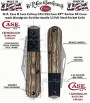 W.R. Case & Sons Cutlery CA53161 Case XX� Barlow XR Crossroads Woodgrain Richlite Handle S35VN Steel Pocket Knife