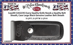 W.R. Case & Sons Cutlery CA52235 Case XX� Every Quality Knife Needs a Quality Belt Sheath, Case Large Embossed Black Genuine Leather Belt Sheath  