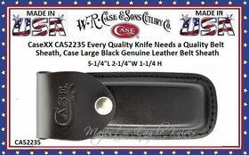 W.R. Case & Sons Cutlery CA52235 Case XX� Every Quality Knife Needs a Quality Belt Sheath, Case Large Embossed Black Genuine Leather Belt Sheath  