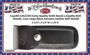 W.R. Case & Sons Cutlery CA52235 Case XX™ Every Quality Knife Needs a Quality Belt Sheath, Case Large Embossed Black Genuine Leather Belt Sheath W.R. Case & Sons Cutlery CA52235 Case XX™ Every Quality Knife Needs a Quality Belt Sheath, Case Large Embossed Black Genuine Leather Belt Sheath