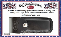 W.R. Case & Sons Cutlery CA52235 Case XX� Every Quality Knife Needs a Quality Belt Sheath, Case Large Embossed Black Genuine Leather Belt Sheath  
