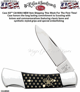 W.R. Case & Sons Cutlery CA18064 Case XX� Boy Scouts of America Black & Gold Lock back Stainless Pocket Knife