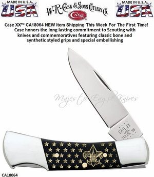  W.R. Case & Sons Cutlery CA18064 Case XX� Boy Scouts of America Black & Gold Lock back Stainless Pocket Knife