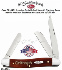 W.R. Case & Sons Cutlery CA10431 Case XX™ Grandpa Smooth Chestnut Bone Medium Stockman Stainless Pocket Knife & Gift Tin W.R. Case & Sons Cutlery CA10431 Case XX™ Grandpa Smooth Chestnut Bone Medium Stockman Stainless Pocket Knife & Gift Tin