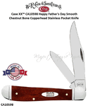 W.R. Case & Sons Cutlery CA10598 Case XX� Happy Father's Day Smooth Chestnut Bone Copperhead Stainless Pocket Knife  & Gift Tin