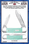 W.R. Case & Sons Cutlery CA18107 Case XX� Butterbean Ichthus Seafoam Green Handle 2-3/4" Closed 2" Spear Point 1-1/2" Stainless Steel Pocket Knife 