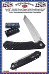 W.R. Case & Sons Cutlery CA64684 Case XX� Kinzua Flipper Knife Closed Length 4-3/4" 3-3/8" Embellished Black Milled Aluminum Handle CPM-S35VN Stonewashed Stainless Steel Tanto Blade