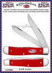 W.R. Case & Sons Cutlery CA73930 Case XX� American Workman Red Synthetic Handle Trapper 4-1/8" Closed Carbon Steel Blade, Stars and Stripes Shield Pocket Knife   
