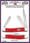 W.R. Case & Sons Cutlery CA73931 Case XX� American Workman Red Synthetic Handle Medium Stockman 3-5/8" Closed Carbon Steel Blade, Stars and Stripes Shield Pocket Knife