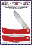 W.R. Case & Sons Cutlery CA73932 Case XX� American Workman Red Synthetic Handle Sod Buster Jr. 3-1/8" Closed Carbon Steel Blade, Stars and Stripes Shield Pocket Knife