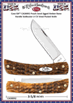 W.R. Case & Sons Cutlery CA30092 Case XX� Peach Seed Jigged Amber Bone Sodbuster Jr 3-5/8" Closed 2-7/8" Skinner Carbon Steel Plain Blade Pocket Knife