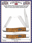  W.R. Case & Sons Cutlery CA47122 Case XX� Yellow Curly Oak Wood Stockman 3-5/8" Closed 2-1/2" Clip, 1-7/8" Sheepfoot Coping. 1-3/4" Spey Blade Tru-Sharp Surgical Stainless Steel Pocket Knife 