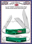 W.R. Case & Sons Cutlery CA24411 Case XX Sowbelly Green Pearl Kirinite Handle 3-7/8" Closed Stainless Steel Pocket Knife 