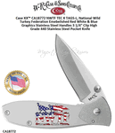 W.R. Case & Sons Cutlery CA18772 Case XX� NWTF TecX Tags-L National Wild Turkey Federation Embellished Red White & Blue Graphics, Stainless Steel Handled Pocket Knife 