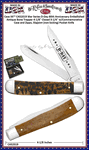 W.R. Case & Sons Cutlery CA52019 Case XX� War Series D-Day 80th Anniversary Embellished Antique Bone Trapper 4-1/8" Closed 3-1/4" Clip​ 3-1/4" Spey Plain Blade w/Commemorative Case and Zippo, Lighter Pocket Knife