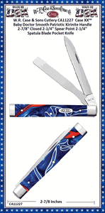 W.R. Case & Sons Cutlery CA11227  Case XX� Baby Doctor Smooth Patriotic Kirinite Handle 2-7/8" Closed 2-1/4" Spear Point 2-1/4" Spatula Blade Pocket Knife