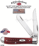 W.R. Case & Son's Cutlery CA784 Case XX� Jigged Old Red Bone Pocket Worn Mini Trapper Stainless Pocket Knife  