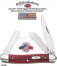 W.R. Case & Son's Cutlery CA786 Case XX� Jigged Old Red Bone Pocket Worn Stockman Stainless Pocket Knife   